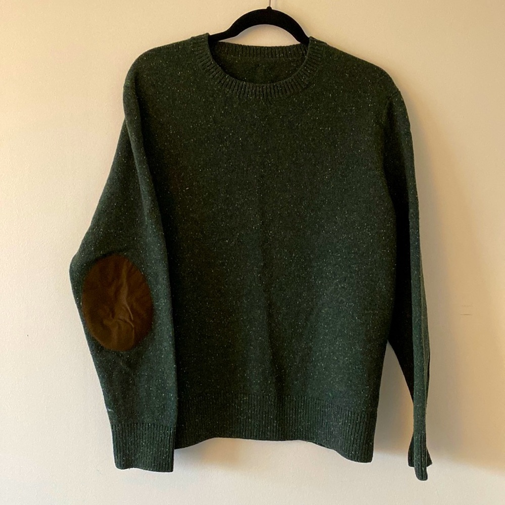 J Crew Lambs Wool Elbow Patch Sweater